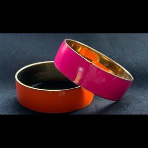J Crew set of 2 vibrant orange and Pink enamel bracelets
